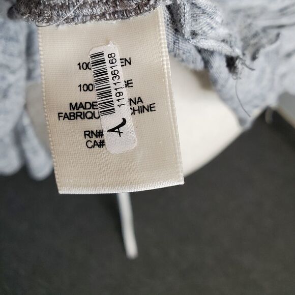 REBECCA TAYLOR linen top heathered gray long sleeve jersey ruffle shirt XS - Picture 7 of 7